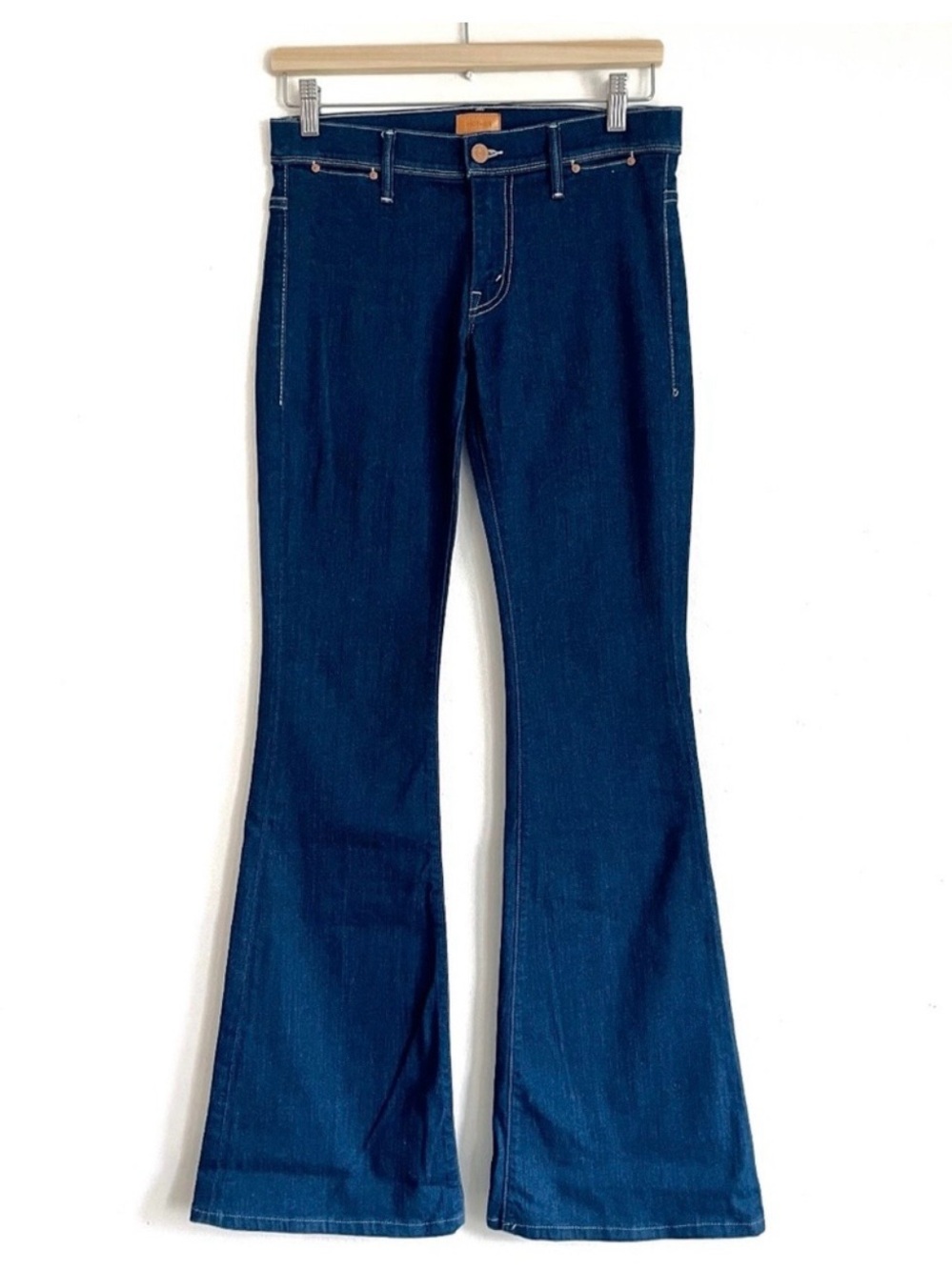 Mother The Curfew Blue Skies And Promises Dark Wash Low Rise Flare Jeans Size 27